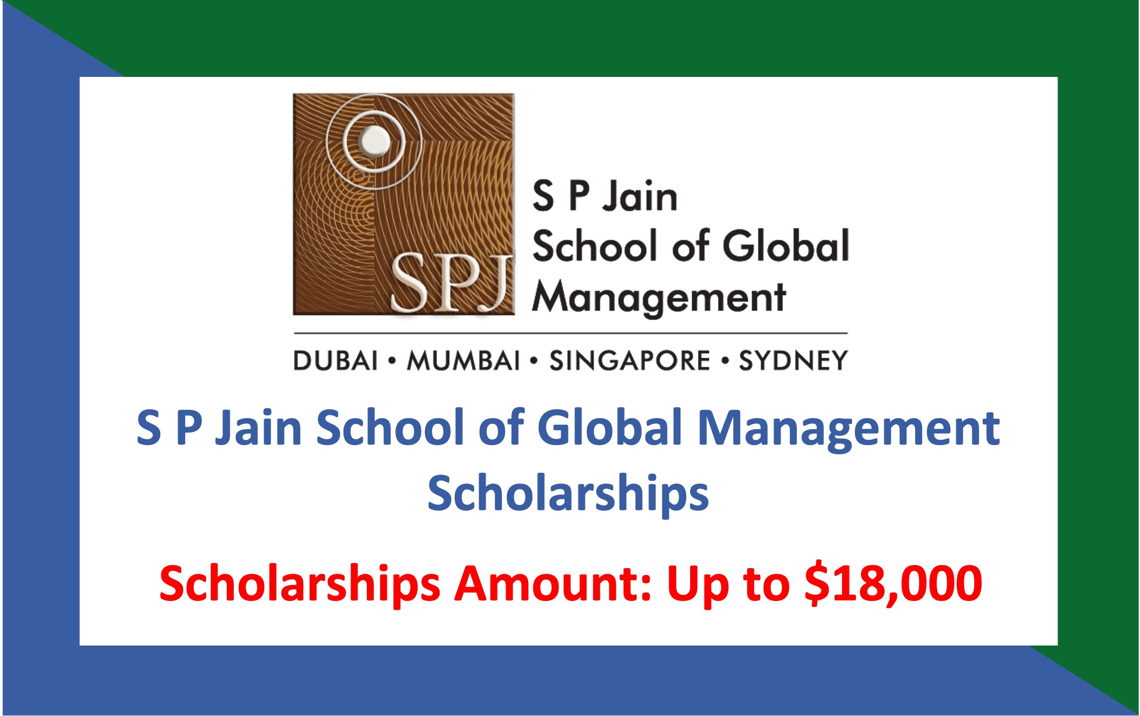 S P Jain School of Global Management Scholarships